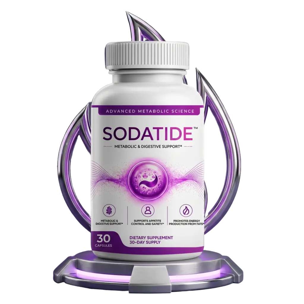 A bottle of Sodatide, 30 once-daily capsules for metabolic and digestive wellness support